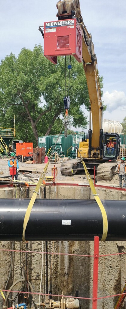 Photo of hoist equipment in work by Midwestern Manufacturing