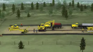 Mockup photo of a crew planning a pipeline spread