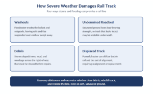 diagram of how severe weather damages rail track
